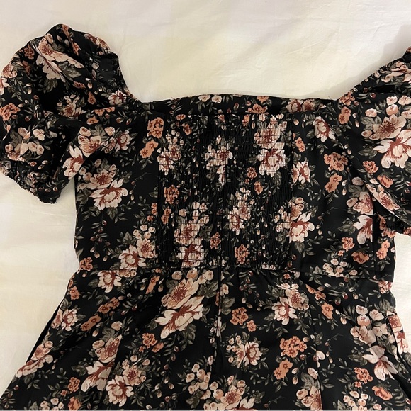 NWOT Abercrombie & Fitch Corset Seamed Mini Dress Black Floral Sz M - Picture 11 of 11